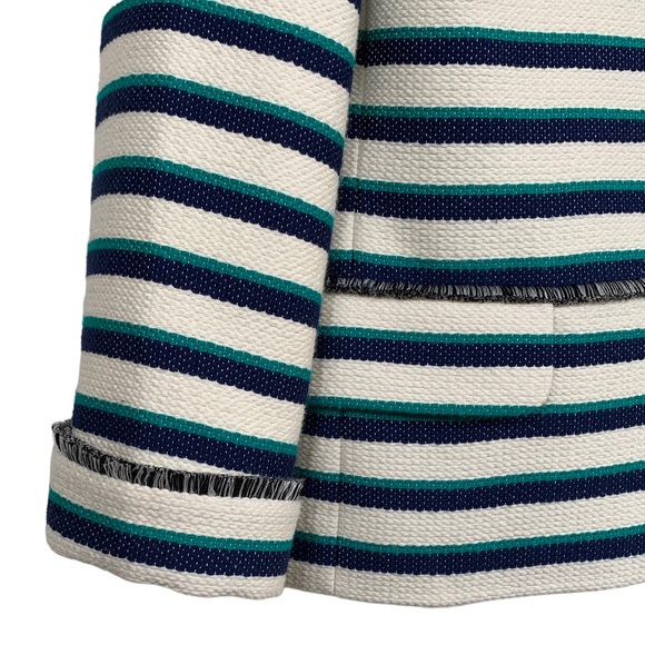 Talbots Cream Stripe Fringe Blazer - Picture 6 of 12